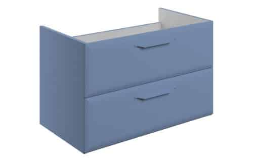 Penni 795mm Wall Hung 2 Drawer Basin Unit (No Top) - Matt Misty Blue