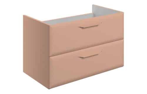 Penni 795mm Wall Hung 2 Drawer Basin Unit (No Top) - Matt Apricot