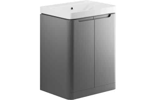 Nanya 605mm 2 Door Floor Standing Basin Unit - Matt Grey