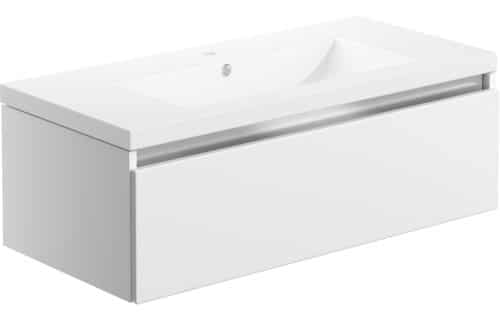 Beachy Head 815mm 1 Drawer Wall Hung Basin Unit Inc. Basin - White Gloss