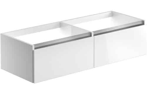 Beachy Head 1200mm Wall Hung Basin Unit Run (No Top) - White Gloss