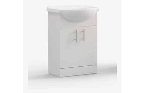 Kasai 560mm Basin Unit & Basin - White Gloss