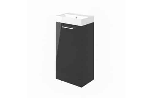 Moai 410mm Floor Standing 1 Door Basin Unit & 1TH Basin - Anthracite Gloss