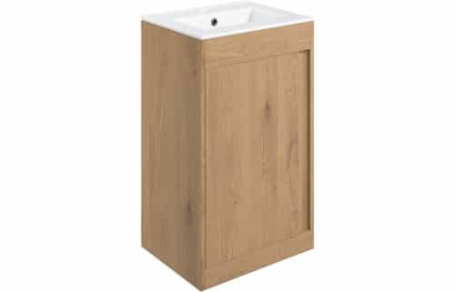 Balancing 510mm Floor Standing Unit Inc. Basin - Seville Oak