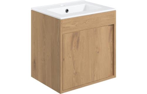 Balancing 510mm Wall Hung Unit Inc. Basin - Seville Oak