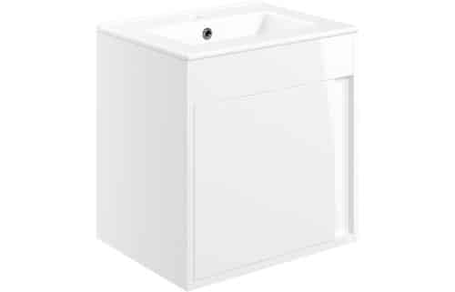 Balancing 510mm Wall Hung Unit Inc. Basin - White Gloss