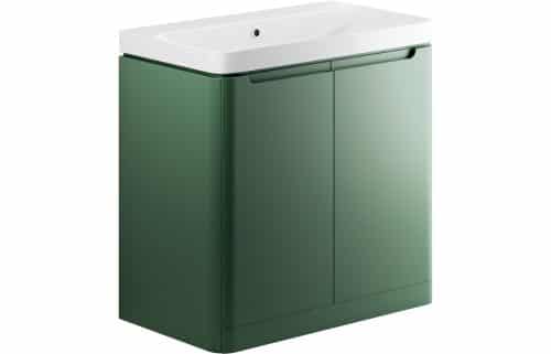 Nanya 805mm 2 Door Floor Standing Basin Unit - Matt Sage Green