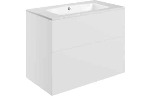 Horseshoe Bend 815mm Wall Hung 2 Drawer Basin Unit & 1TH Basin - Matt White