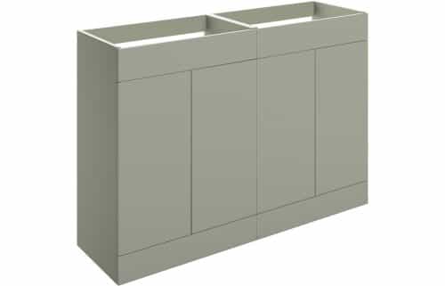 Horseshoe Bend 1180mm Floor Standing 4 Door Basin Unit (No Top) - Matt Olive Green