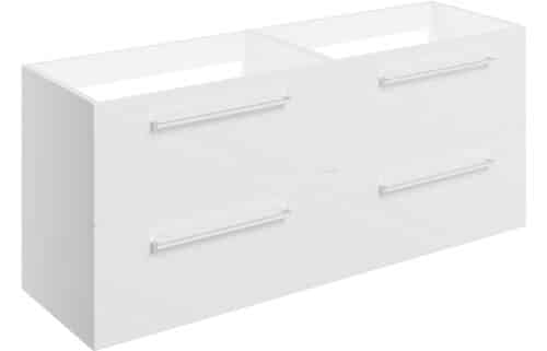 Moai 1180mm Wall Hung 2 Drawer Basin Unit Run (No Top) - White Gloss