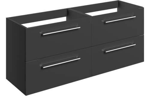 Moai 1180mm Wall Hung 2 Drawer Basin Unit Run (No Top) - Anthracite Gloss