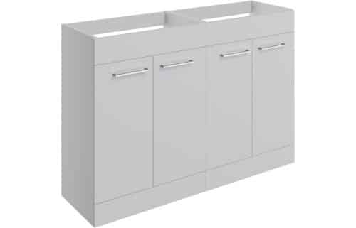 Moai 1180mm Floor Standing 2 Door Basin Unit Run (No Top) - Grey Gloss