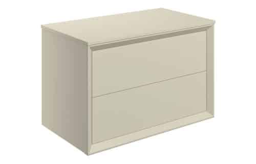 Wave 810mm Wall Hung 2 Drawer Basin Unit & Top - Matt Cotton