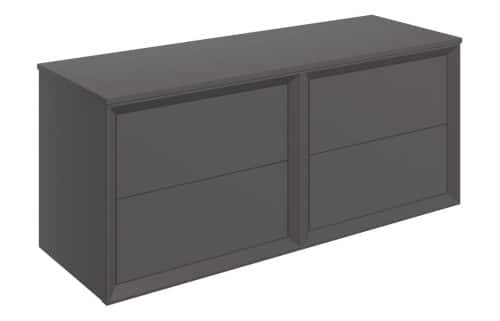 Wave 1210mm Wall Hung 4 Drawer Basin Unit Run & Top - Matt Clay