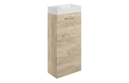 Moai 410mm Floor Standing 1 Door Basin Unit & 1TH Basin - Oak