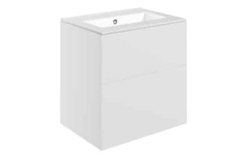 Horseshoe Bend 610mm Wall Hung 2 Drawer Basin Unit & 0TH Basin - Matt White