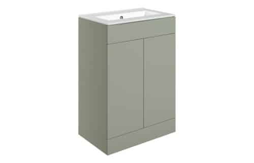 Horseshoe Bend 610mm Floor Standing 2 Door Basin Unit & 0TH Basin - Matt Olive Green