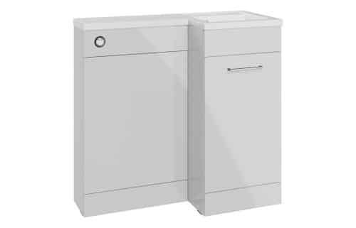 Ontika 900mm F/S L-Shape Pack & Basin (RH) - Grey Gloss