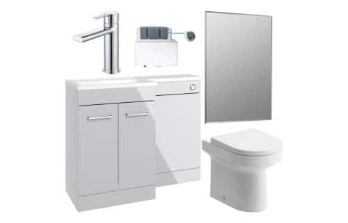 Ontika 1000mm Furniture & BTW WC Pack - Grey Gloss (LH)