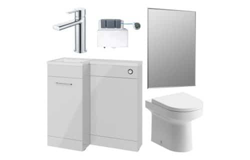 Ontika 900mm Furniture & BTW WC Pack - Grey Gloss (LH)