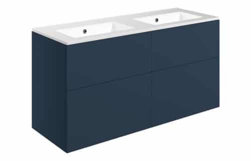 Horseshoe Bend 1210mm Wall Hung 4 Drawer Basin Unit & 0TH Basin - Matt Deep Blue