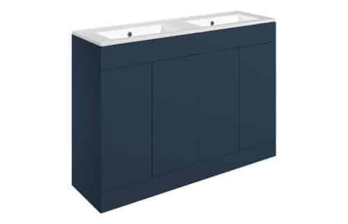 Horseshoe Bend 1210mm Floor Standing 4 Door Basin Unit & 0TH Basin - Matt Deep Blue