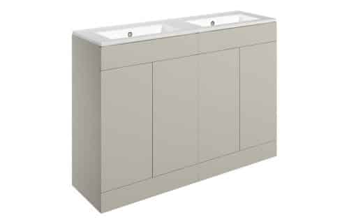 Horseshoe Bend 1210mm Floor Standing 4 Door Basin Unit & 0TH Basin - Matt Latte