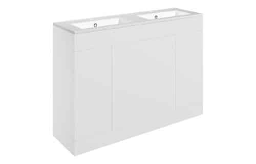 Horseshoe Bend 1210mm Floor Standing 4 Door Basin Unit & 2TH Basin - Matt White