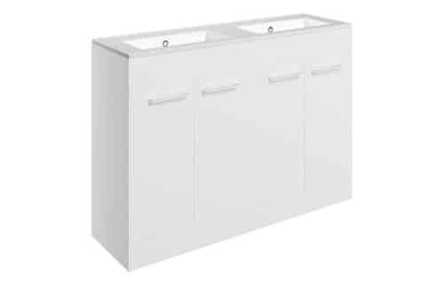 Moai 1210mm Floor Standing 4 Door Basin Unit & 0TH Thin Edge Basin - White Gloss