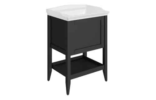 Gracie 650mm Floor Standing 1 Drawer Basin Unit w/Basin - Matt Anthracite