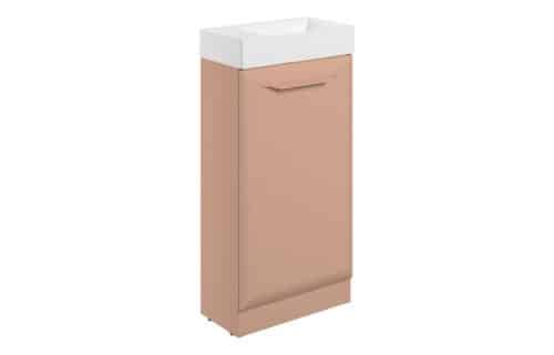 Penni 410mm Floor Standing 1 Door Cloakroom Basin Unit w/1TH Basin - Matt Apricot