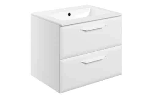 Penni 615mm Wall Hung 2 Drawer Basin Unit w/1TH Basin - Matt White