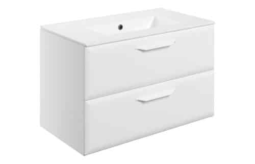 Penni 815mm Wall Hung 2 Drawer Basin Unit w/1TH Basin - Matt White
