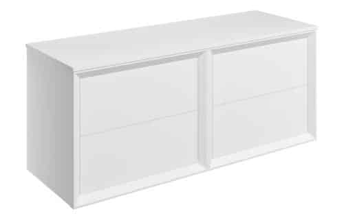 Wave 1210mm Wall Hung 4 Drawer Basin Unit Run & Top - Matt White