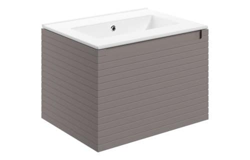 Old Harry 615mm Wall Hung 1 Drawer Basin Unit & 0TH Thin Edge Basin - Matt Taupe