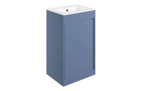 Balancing 510mm Floor Standing Unit Inc. Basin - Matt Misty Blue