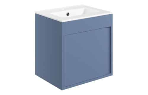Balancing 510mm Wall Hung Unit Inc. Basin - Matt Misty Blue