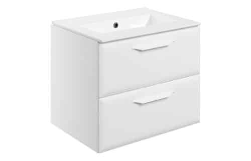 Penni 615mm Wall Hung 2 Drawer Basin Unit w/0TH Basin - Matt White