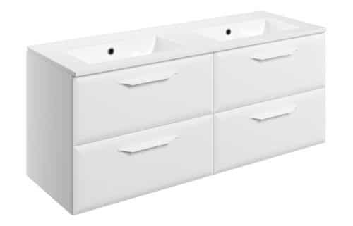 Penni 1210mm Wall Hung 4 Drawer Basin Unit w/0TH Basin - Matt White