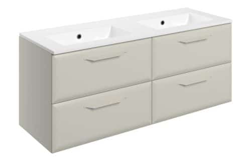 Penni 1210mm Wall Hung 4 Drawer Basin Unit w/0TH Basin - Matt Latte