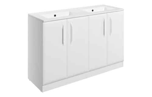 Penni 1210mm Floor Standing 4 Door Basin Unit w/0TH Basin - Matt White