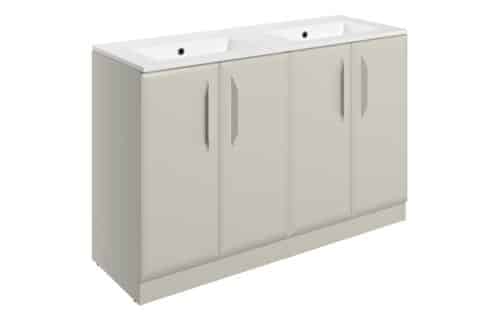 Penni 1210mm Floor Standing 4 Door Basin Unit w/0TH Basin - Matt Latte