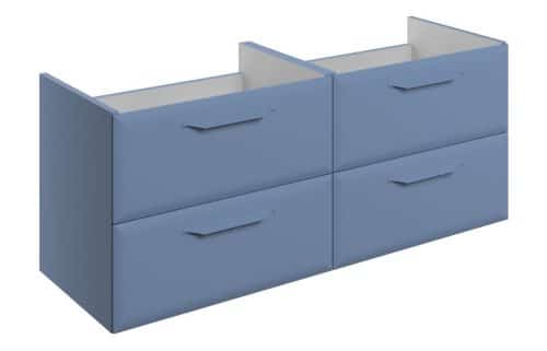 Penni 1200mm Wall Hung 4 Drawer Basin Unit (No Top) - Matt Misty Blue