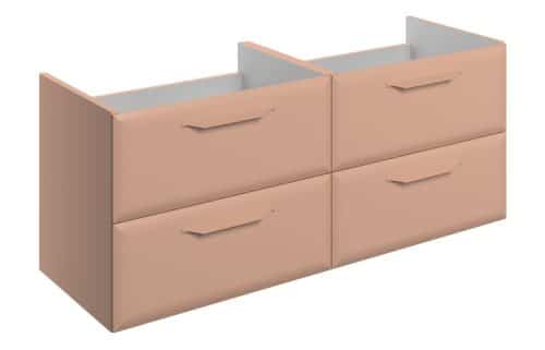 Penni 1200mm Wall Hung 4 Drawer Basin Unit (No Top) - Matt Apricot