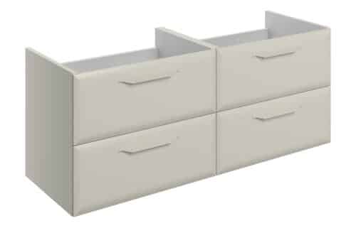 Penni 1200mm Wall Hung 4 Drawer Basin Unit (No Top) - Matt Latte