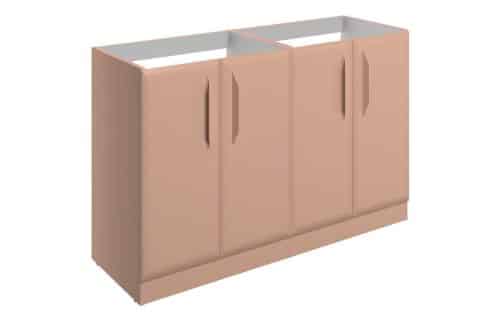Penni 1200mm Floor Standing 4 Door Basin Unit (No Top) - Matt Apricot
