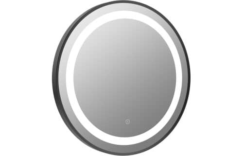 Trivor 600mm Round Front-Lit LED Mirror - Matt Black