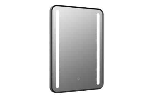 Kabru 500x700mm Rounded Front-Lit LED Mirror - Black