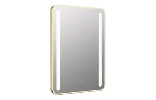 Kabru 500x700mm Rounded Front-Lit LED Mirror - Brushed Brass