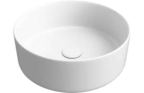 Kwando 355mm Ceramic Round Washbowl & Waste - Matt White